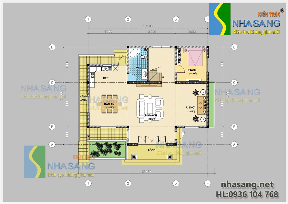 mẫu thiết kế nhà biệt thự vườn 2 tầng đẹp
